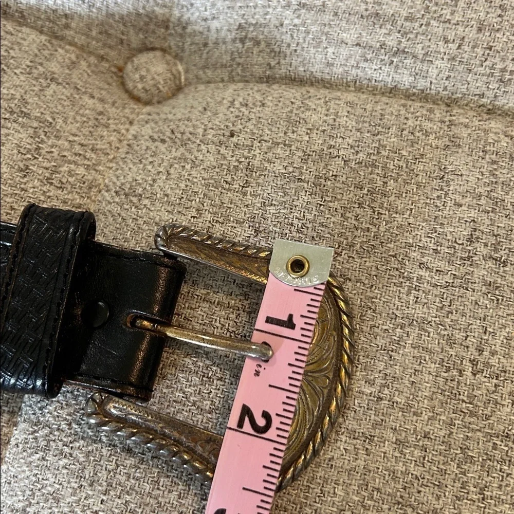 TONY LAMA MENS BLACK SCALLOPED RAWHIDE BELT SIZE 32